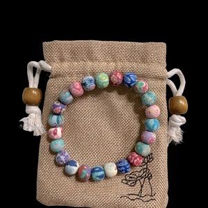 Handmade Polymer Clay bracelet 7”inch stretch